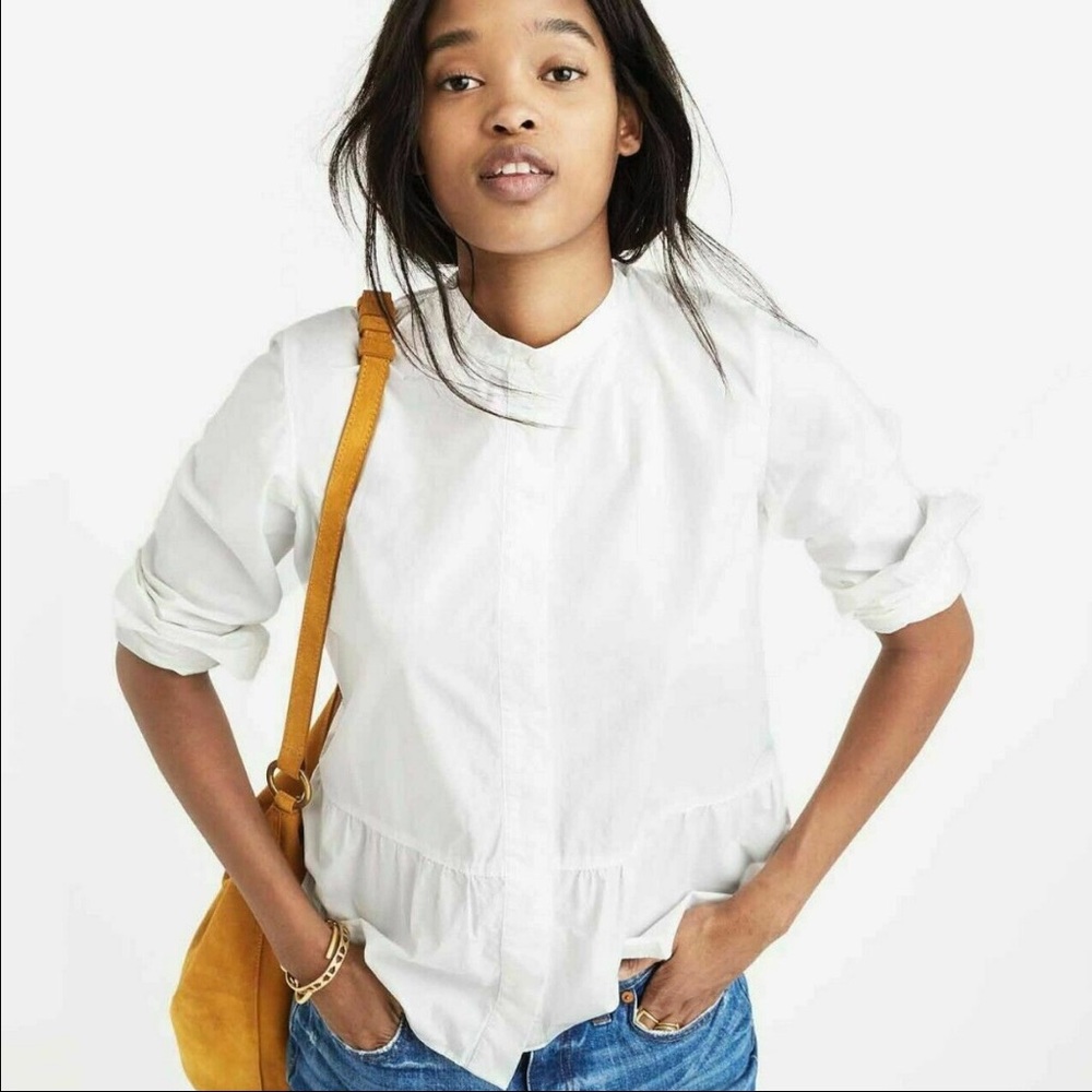 NWOT Madewell Button Down Peplum Top Size XS